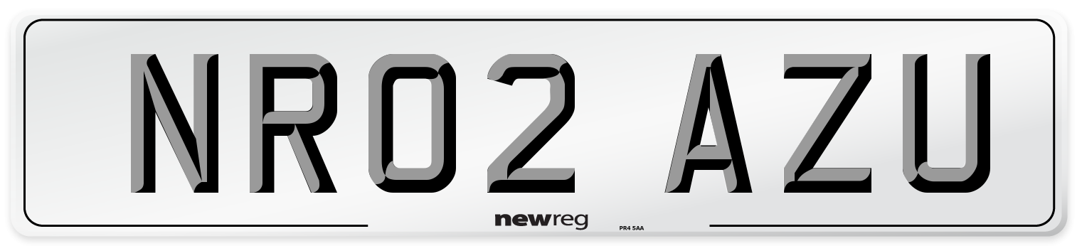 NR02 AZU Number Plate from New Reg